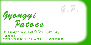 gyongyi patocs business card