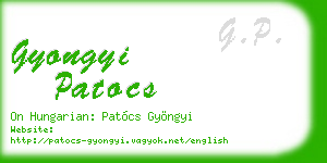 gyongyi patocs business card
